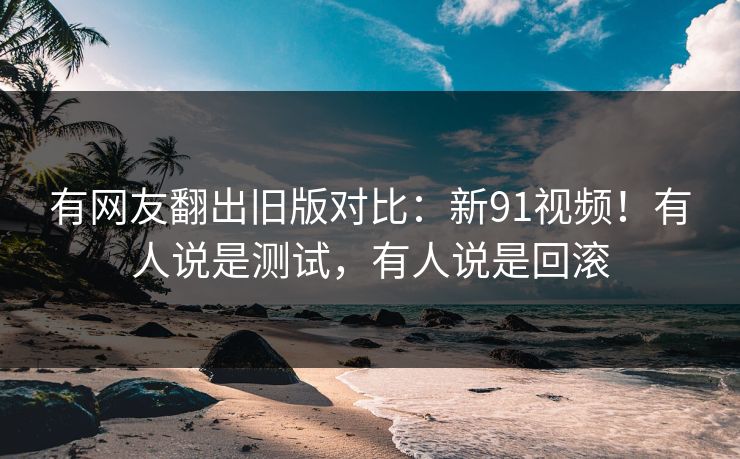 有网友翻出旧版对比：新91视频！有人说是测试，有人说是回滚